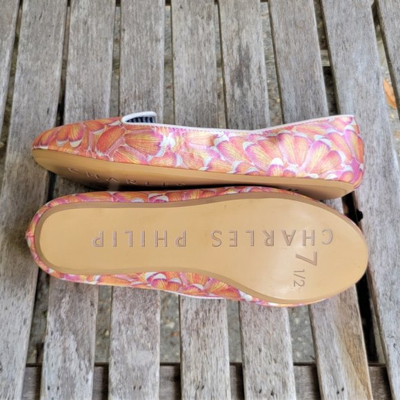 New CHARLES PHILIP Shanghai Pink Silk Smoking Slipper Loafers Shoes 7.5 - Picture 5 of 5